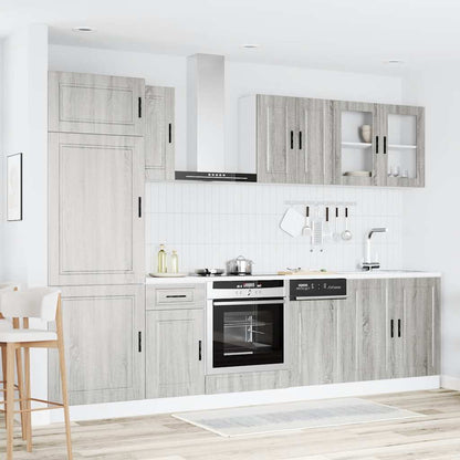 vidaXL 8-tlg. Küchenschrank-Set Kalmar Grau Sonoma Holzwerkstoff