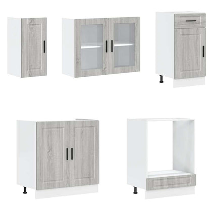 vidaXL 8-tlg. Küchenschrank-Set Kalmar Grau Sonoma Holzwerkstoff