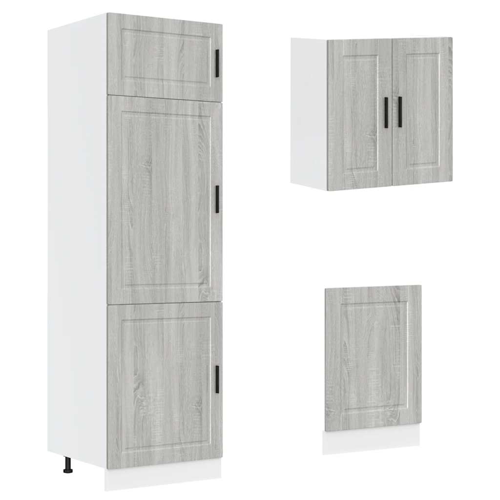 vidaXL 8-tlg. Küchenschrank-Set Kalmar Grau Sonoma Holzwerkstoff
