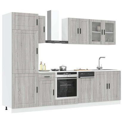 vidaXL 8-tlg. Küchenschrank-Set Kalmar Grau Sonoma Holzwerkstoff
