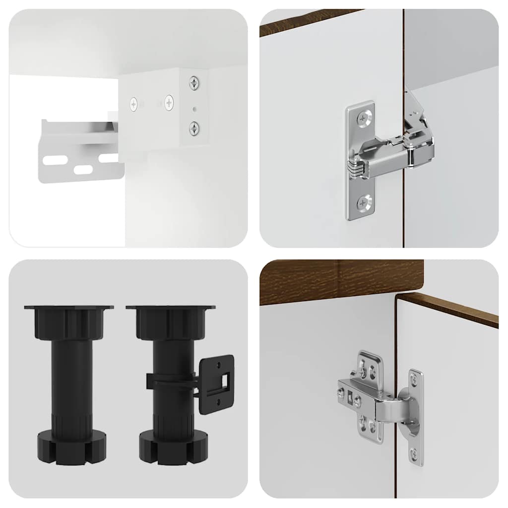 vidaXL 8-tlg. Küchenschrank-Set Braun Eichen-Optik Holzwerkstoff