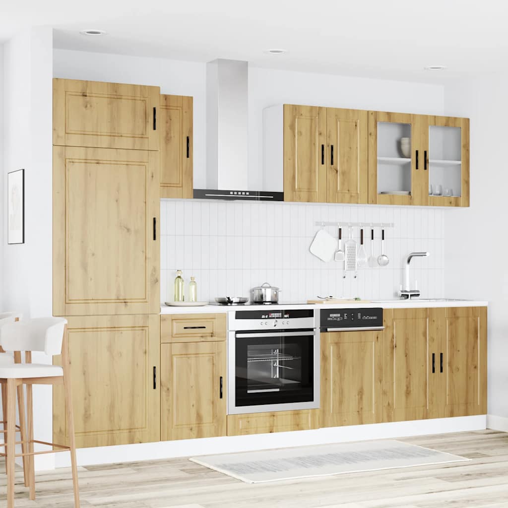 vidaXL 8-tlg. Küchenschrank-Set Kalmar Artisan-Eiche Holzwerkstoff