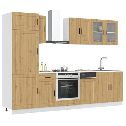vidaXL 8-tlg. Küchenschrank-Set Kalmar Artisan-Eiche Holzwerkstoff