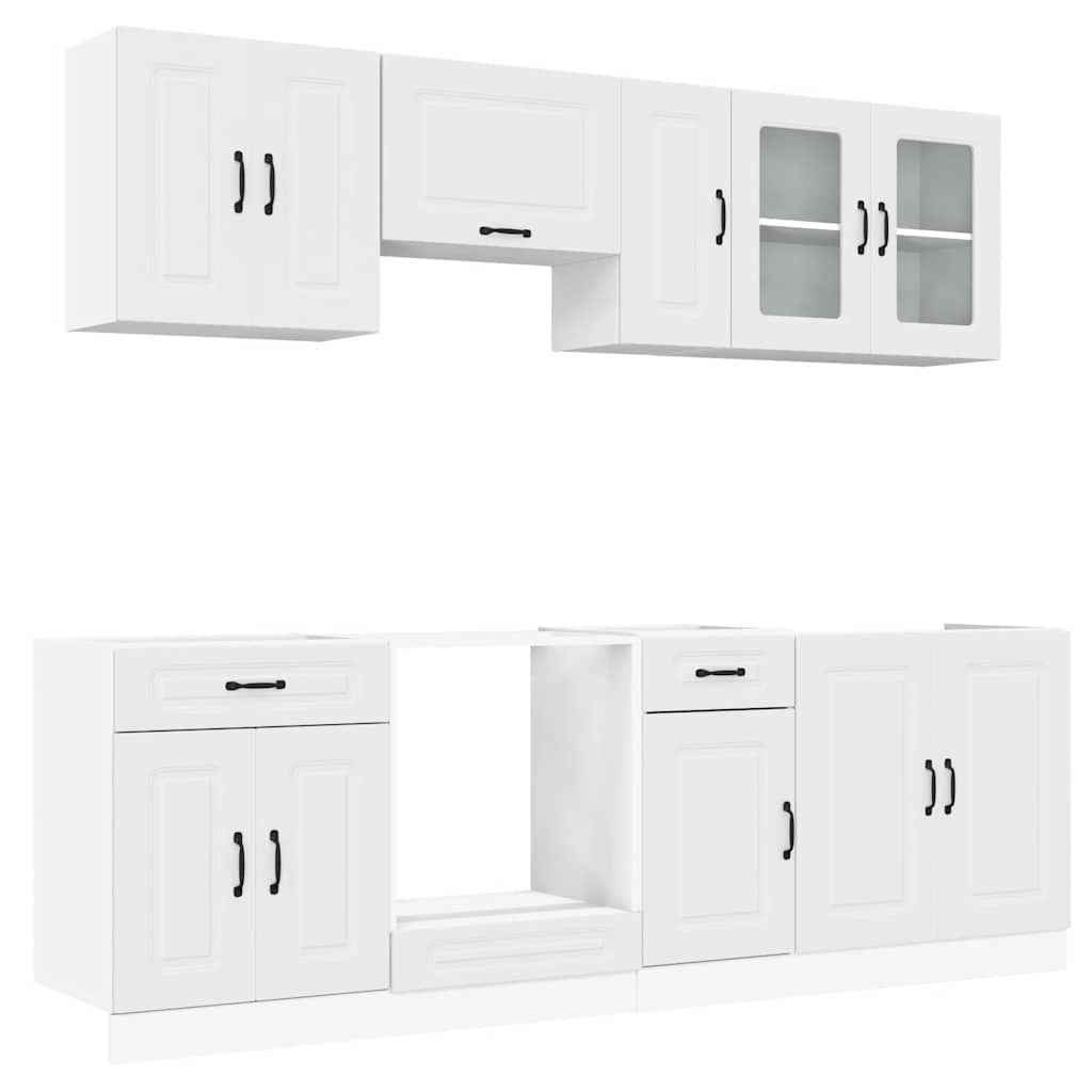 vidaXL 8-tlg. Küchenschrank-Set Kalmar Weiß Holzwerkstoff