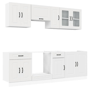 vidaXL 8-tlg. Küchenschrank-Set Kalmar Weiß Holzwerkstoff