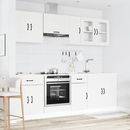 vidaXL 8-tlg. Küchenschrank-Set Kalmar Weiß Holzwerkstoff