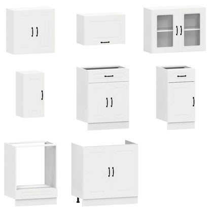 vidaXL 8-tlg. Küchenschrank-Set Kalmar Weiß Holzwerkstoff