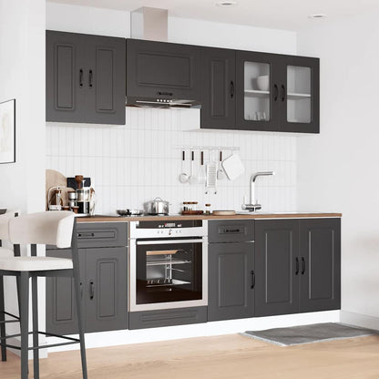 vidaXL 8-tlg. Küchenschrank-Set Kalmar Schwarz Holzwerkstoff