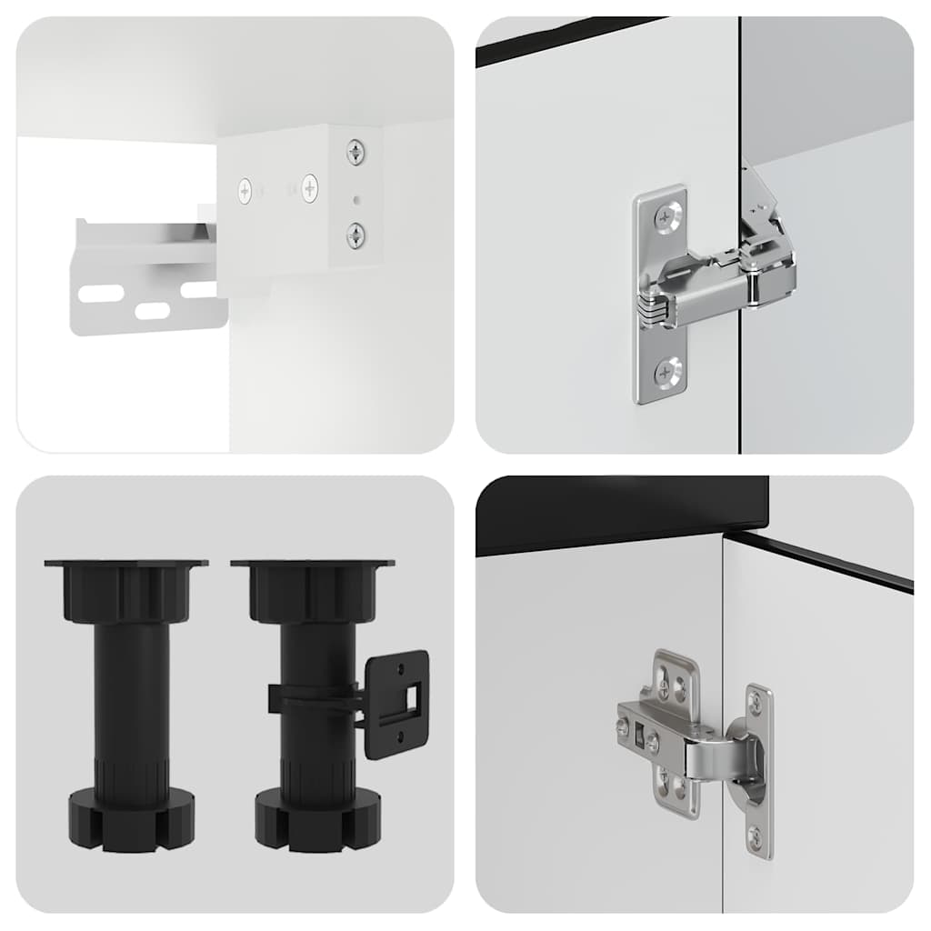 vidaXL 8-tlg. Küchenschrank-Set Kalmar Schwarz Holzwerkstoff