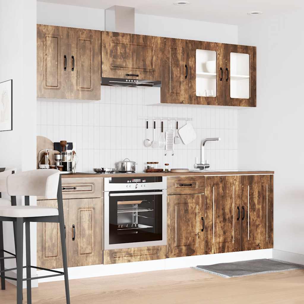 vidaXL 8-tlg. Küchenschrank-Set Kalmar Räuchereiche Holzwerkstoff
