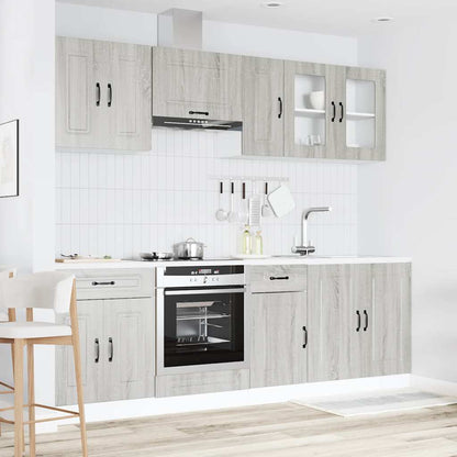 vidaXL 8-tlg. Küchenschrank-Set Kalmar Grau Sonoma Holzwerkstoff