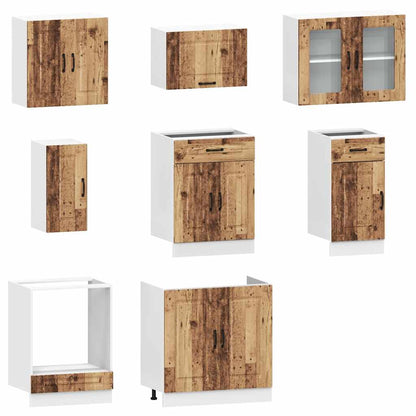 vidaXL 8-tlg. Küchenschrank-Set Kalmar Altholz-Optik Holzwerkstoff