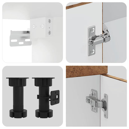 vidaXL 8-tlg. Küchenschrank-Set Kalmar Altholz-Optik Holzwerkstoff