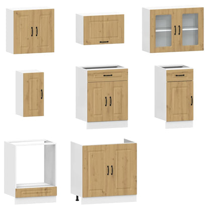 vidaXL 8-tlg. Küchenschrank-Set Kalmar Artisan-Eiche Holzwerkstoff