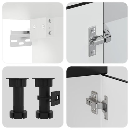 vidaXL 8-tlg. Küchenschrank-Set Kalmar Schwarz Holzwerkstoff