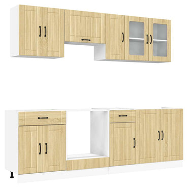 vidaXL 8-tlg. Küchenschrank-Set Lucca Sonoma-Eiche Holzwerkstoff