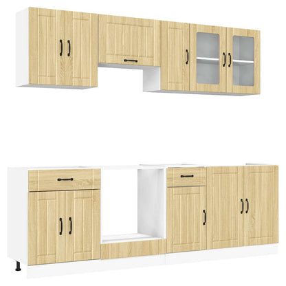 vidaXL 8-tlg. Küchenschrank-Set Lucca Sonoma-Eiche Holzwerkstoff