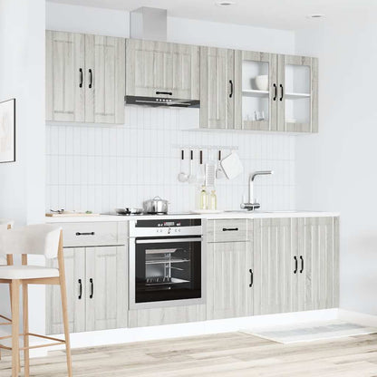 vidaXL Ensemble de 8 meubles de cuisine Kalmar Gris Sonoma Bois d'ingénierie