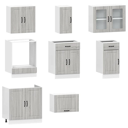 vidaXL Ensemble de 8 meubles de cuisine Kalmar Gris Sonoma Bois d'ingénierie