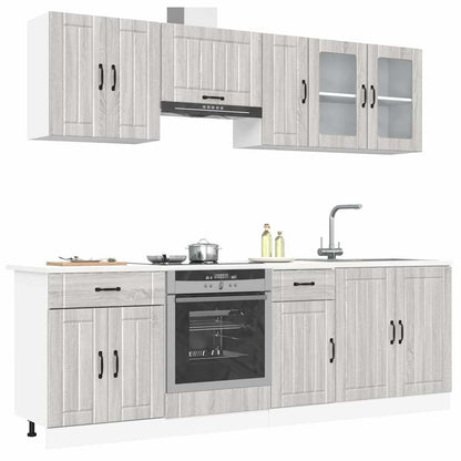 vidaXL Ensemble de 8 meubles de cuisine Kalmar Gris Sonoma Bois d'ingénierie