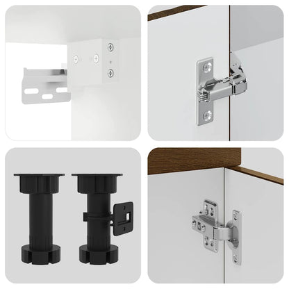 vidaXL 8-tlg. Küchenschrank-Set Lucca Braun Eichen-Optik Holzwerkstoff