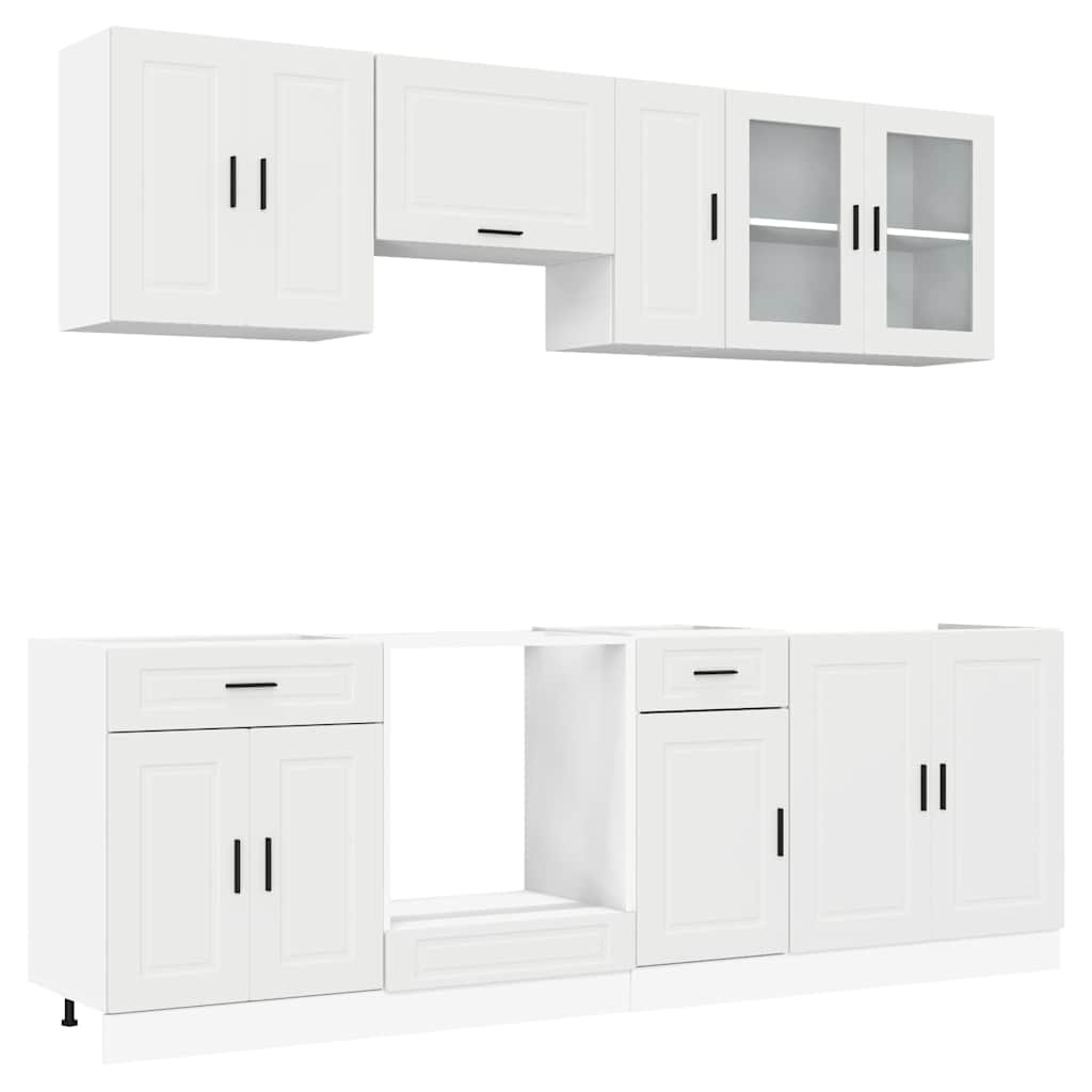 vidaXL 8-tlg. Küchenschrank-Set Porto Weiß Holzwerkstoff
