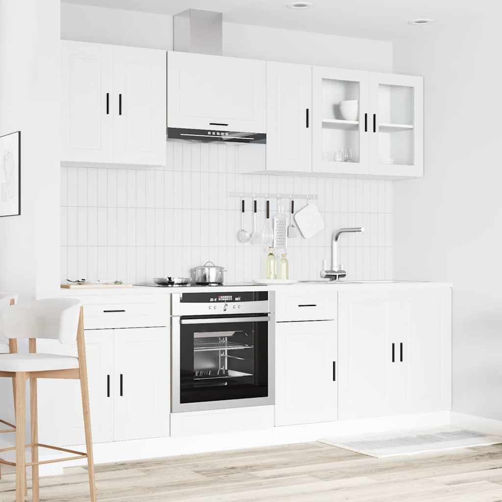 vidaXL 8-tlg. Küchenschrank-Set Porto Weiß Holzwerkstoff
