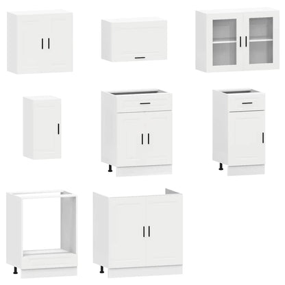 vidaXL 8-tlg. Küchenschrank-Set Porto Weiß Holzwerkstoff