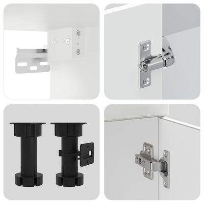 vidaXL 8-tlg. Küchenschrank-Set Porto Weiß Holzwerkstoff