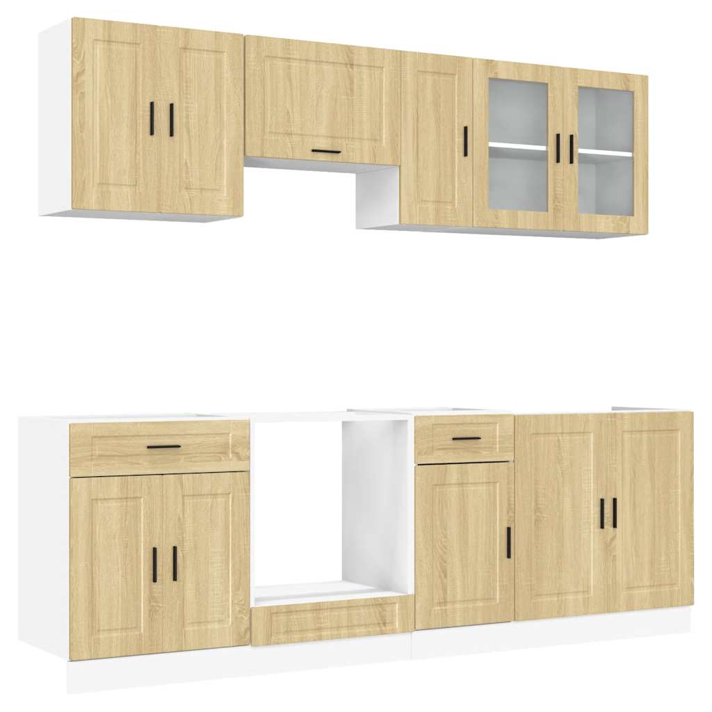 vidaXL 8-tlg. Küchenschrank-Set Porto Sonoma-Eiche Holzwerkstoff