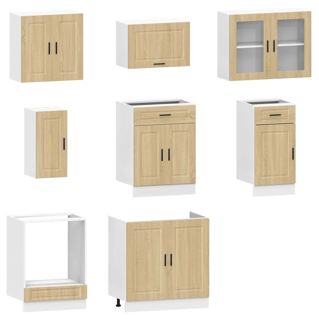 vidaXL 8-tlg. Küchenschrank-Set Porto Sonoma-Eiche Holzwerkstoff
