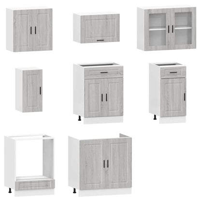 vidaXL 8-tlg. Küchenschrank-Set Kalmar Grau Sonoma Holzwerkstoff