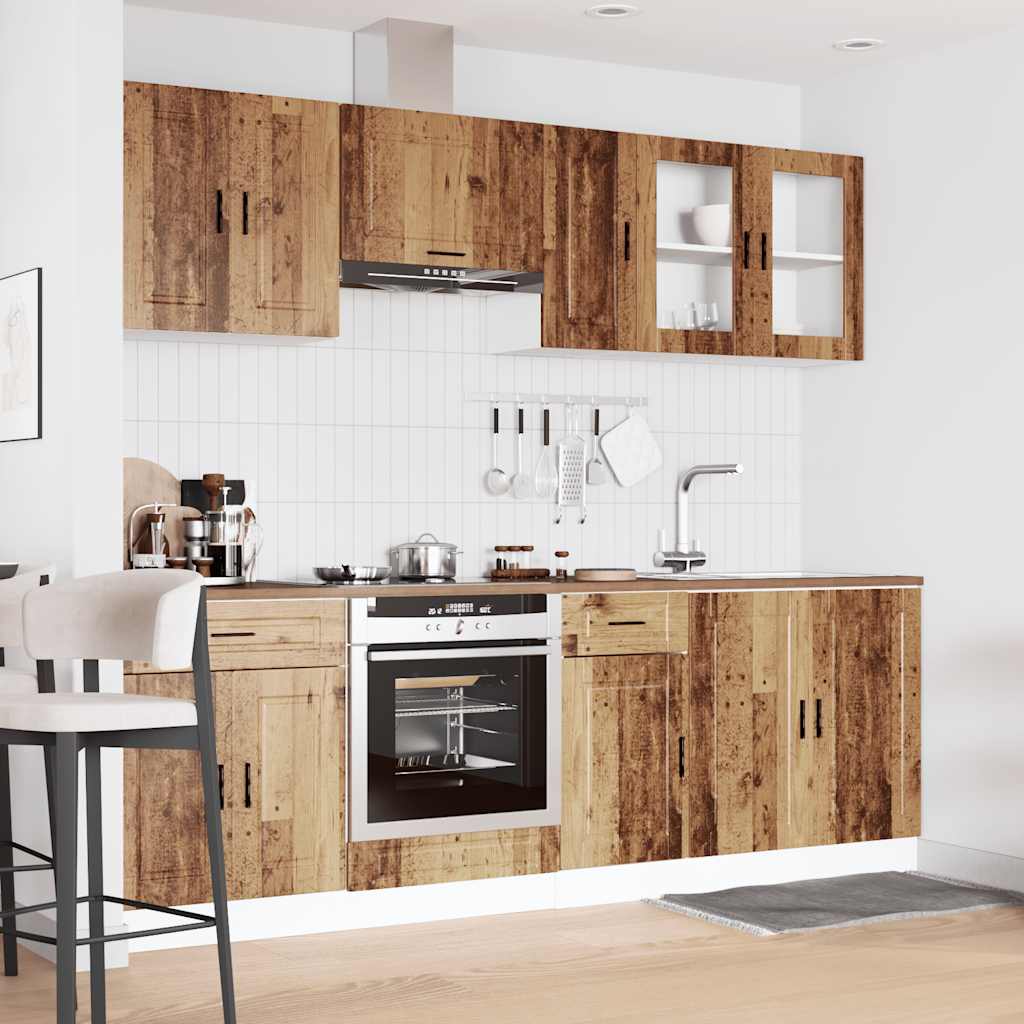 vidaXL Ensemble de 8 meubles de cuisine Kalmar aspect bois de récupération, bois d'ingénierie