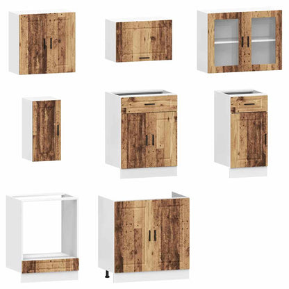 vidaXL Ensemble de 8 meubles de cuisine Kalmar aspect bois de récupération, bois d'ingénierie