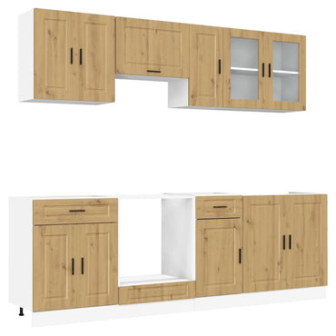 vidaXL 8-tlg. Küchenschrank-Set Kalmar Artisan-Eiche Holzwerkstoff