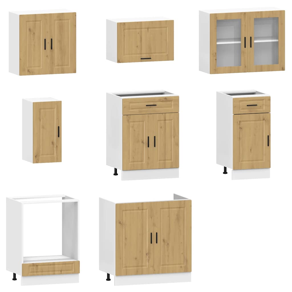 vidaXL 8-tlg. Küchenschrank-Set Kalmar Artisan-Eiche Holzwerkstoff