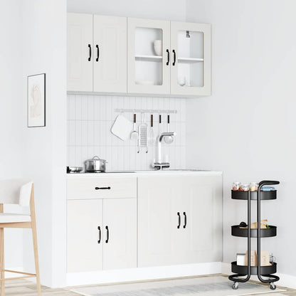 vidaXL 4-tlg. Küchenschrank-Set Kalmar Weiß Holzwerkstoff