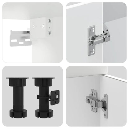 vidaXL 4-tlg. Küchenschrank-Set Kalmar Weiß Holzwerkstoff