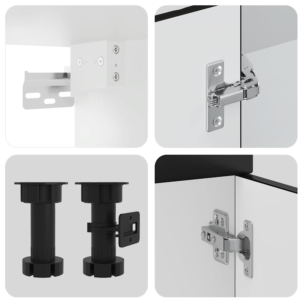 vidaXL 4-tlg. Küchenschrank-Set Kalmar Schwarz Holzwerkstoff