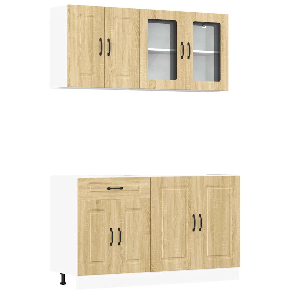 vidaXL Ensemble de 4 meubles de cuisine Kalmar chêne Sonoma en bois d'ingénierie