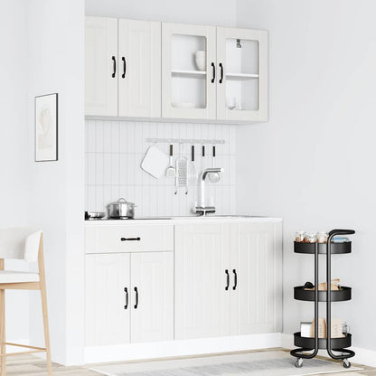 vidaXL Ensemble de 4 meubles de cuisine Lucca Blanc Bois d'ingénierie