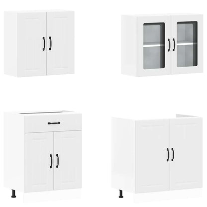 vidaXL Ensemble de 4 meubles de cuisine Lucca Blanc Bois d'ingénierie