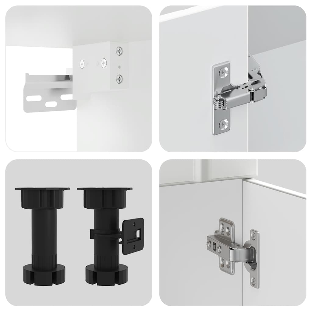 vidaXL Ensemble de 4 meubles de cuisine Lucca Blanc Bois d'ingénierie