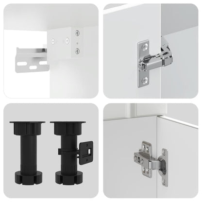 vidaXL Ensemble de 4 meubles de cuisine Lucca Blanc Bois d'ingénierie