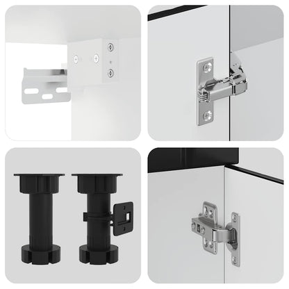 vidaXL 4-tlg. Küchenschrank-Set Lucca Schwarz Holzwerkstoff