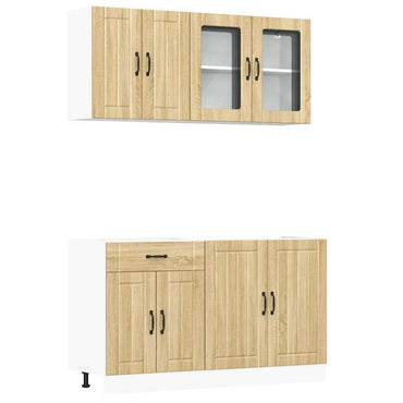 vidaXL 4-tlg. Küchenschrank-Set Lucca Sonoma-Eiche Holzwerkstoff