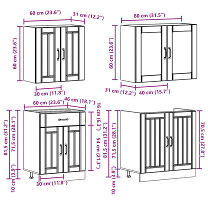 vidaXL 4-tlg. Küchenschrank-Set Lucca Sonoma-Eiche Holzwerkstoff
