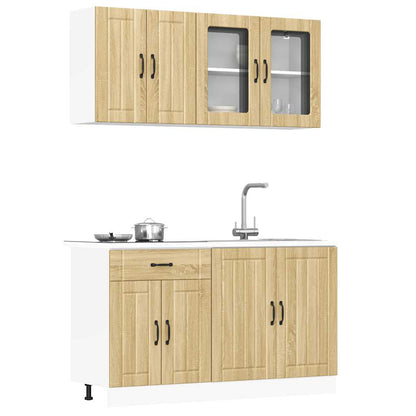 vidaXL 4-tlg. Küchenschrank-Set Lucca Sonoma-Eiche Holzwerkstoff