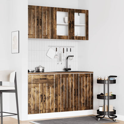 vidaXL Ensemble de 4 meubles de cuisine Lucca Chêne fumé Aggloméré