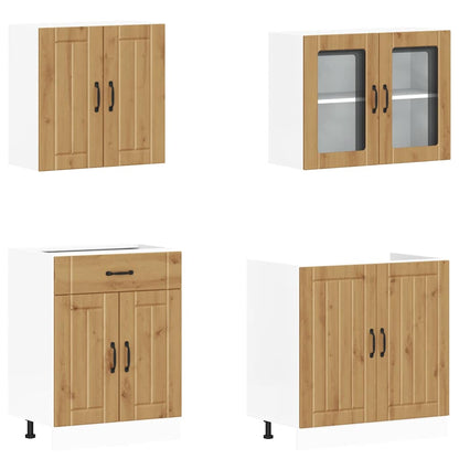 vidaXL Ensemble de 4 meubles de cuisine Kalmar Chêne artisan Bois d'ingénierie